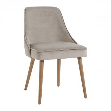 Chaise Marcus Velours Grège Blanc d'Ivoire