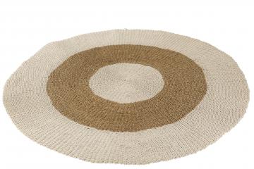 Tapis Rond Tressé Zostere Blanc Naturel ø120cm