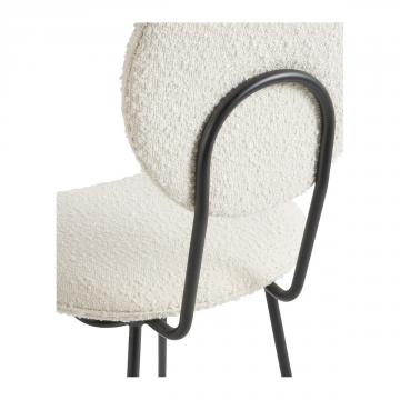 Chaise Colette Bouclette Crème Blanc d'Ivoire