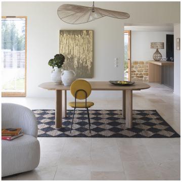 Table Simona Chêne Clair Blanc d'Ivoire 220cm