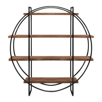 Etagère Ronde 4 Niveaux Factory Indus Bois Métal