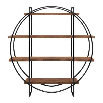 Etagère Ronde 4 Niveaux Factory Indus Bois Métal