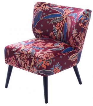 Fauteuil Cocktail Velours Violine