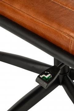 Chaise Bureau Réglable Cuir Camel Indus Vintage