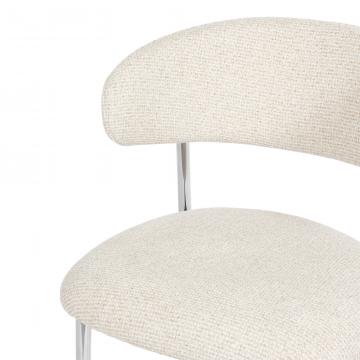 Chaise Curve Beige Chrome