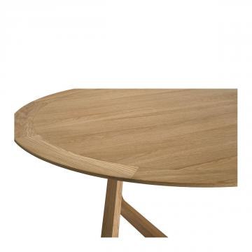Table à Manger Maxine Chêne Clair Blanc d'Ivoire ø150cm