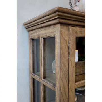 Armoire Vitrine Marseille 4 Portes Vitrées Bois Naturel