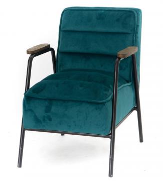 Fauteuil Hutch Enfant Velours Bleu