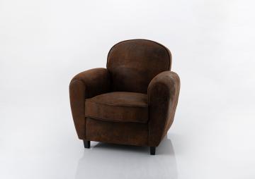 Fauteuil Club Microfibres Marron