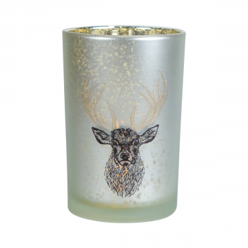 Photophore Cerf Bois Doré GM