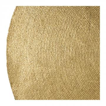Tapis Apollo Jute Doré Rond Blanc d'Ivoire (2 tailles)