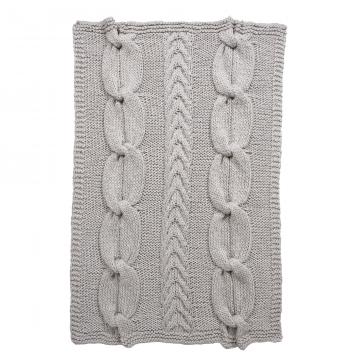 Plaid Tricot Gris Laine 120*150