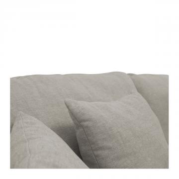 Canapé Angie 4P Lin Mélangé Gris Clair Blanc d'Ivoire