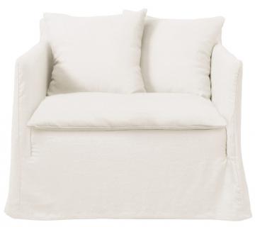 Fauteuil Gabriel 100% Lin Blanc Blanc d'Ivoire