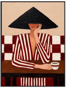 Toile Encadrée Attitude Cadre Noir 84*124