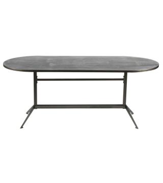 Table Amiem Ovale Métal Gris Athezza