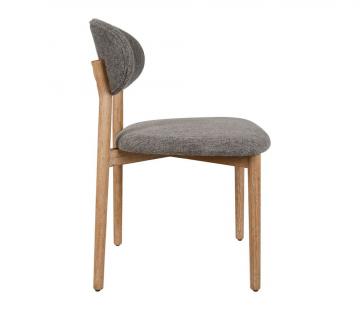 2 x Chaises Cautret Lin Gris Foncé Bois Naturel