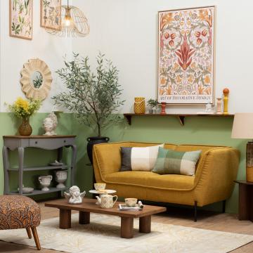 Canapé Provence Jaune Moutarde 2 Places