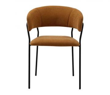 4 x Fauteuils Wilona Velours Moutarde