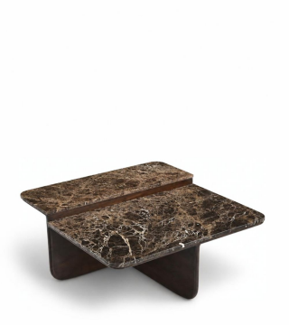 Table Basse Apolline Marbre Manguier Foncé NEW