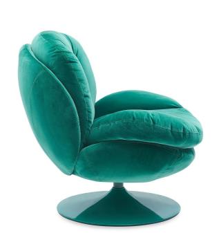 Fauteuil Memento Velours Uni Vert NOUVEAU