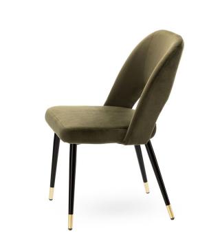 Chaise Gambetta Velours Kaki Athezza