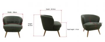 Fauteuil Dagmard Feuilles Miel