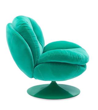 Fauteuil Memento Velours Uni Vert