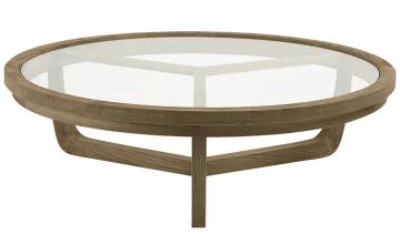 Table Basse Maxton Chêne Verre GM Blanc d'Ivoire