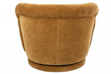 Fauteuil Tournant Velours Moutarde