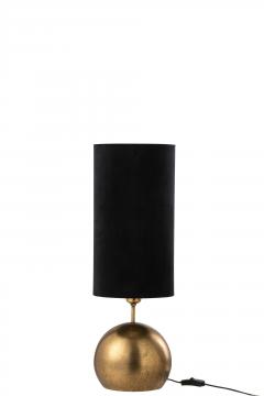 Lampe Boule Métal Or Velours Noir