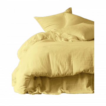 2 x Taies d'Oreiller Dili Paille Coton (3.tailles)