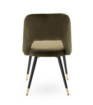 Chaise Gambetta Velours Kaki Athezza