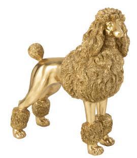 Caniche Debout Doré XL H66cm