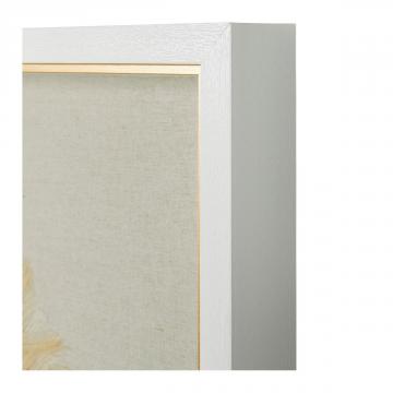 Décoration Murale Fleur Plumes Ecru Blanc d'Ivoire