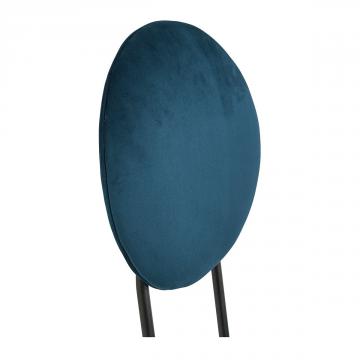 Chaise Colette Velours Bleu Nuit Blanc d'Ivoire