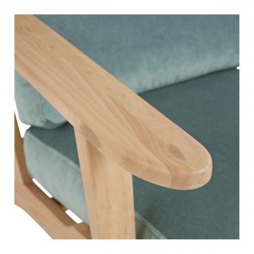 Fauteuil Jules Velours Céladon Blanc d'Ivoire