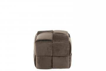 Pouf Velours Taupe 1 Personne Jolipa