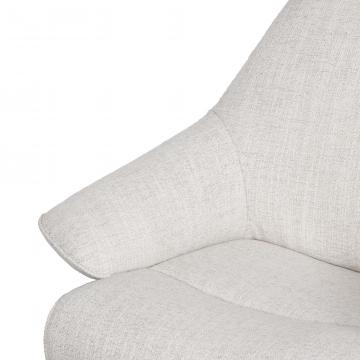Fauteuil Oslo Tissu Beige + Repose Pieds