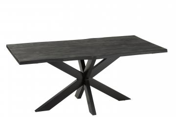 Table à Manger Rectangulaire Acacia Noir 180cm