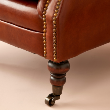 Fauteuil Bridge New Castle Cuir Chocolat