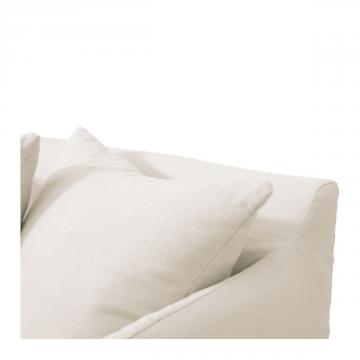 Fauteuil Gabriel 100% Lin Blanc Blanc d'Ivoire