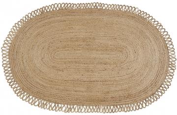 Tapis Ovale Jute Naturelle Blanc d'Ivoire 250*140