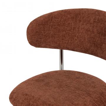 Tabouret de Bar Curve Terracotta Chrome