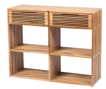 Console 2 Tiroirs Calopsite Teck Naturel