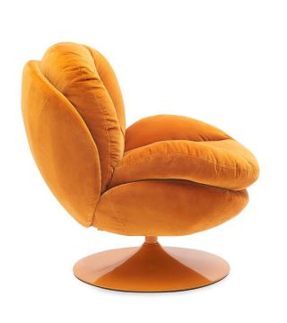 Fauteuil Memento Velours Uni Orange NOUVEAU