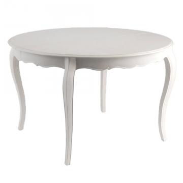 Table Repas Ronde Extensible Bois Murano Blanc