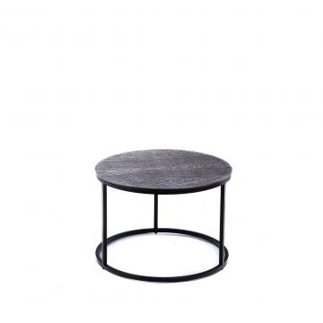 S/3 Tables Basses Rondes Gigognes Etain