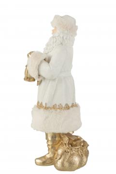 Père Noël Blanc-Or H44cm