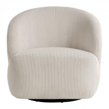 Fauteuil Lisette Velours Côtelé Crème